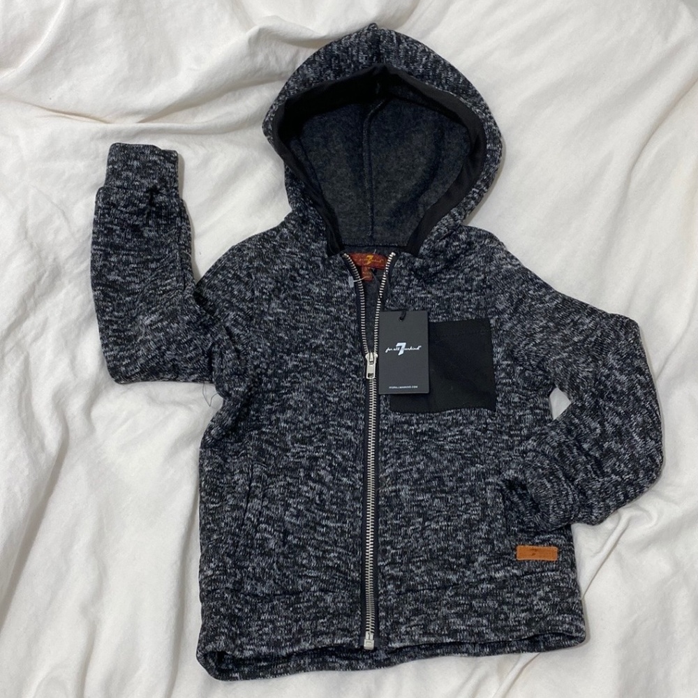 7 For All Mankind Full Front Zip Up Sweater Jacket. Size 3T